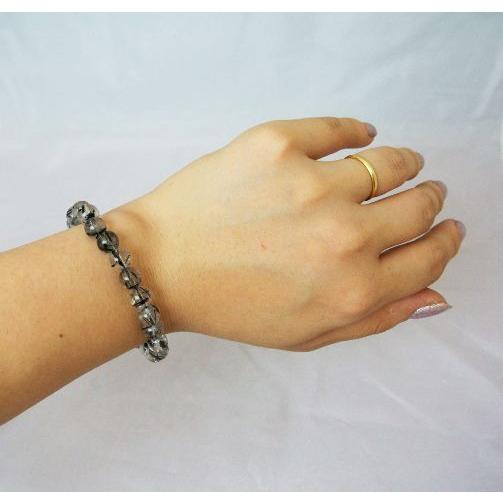 ルチルクォーツ ブラックルチル 黒針水晶 パワーストーン 天然石ブレスレット 腕輪 8mm玉 |  | 02