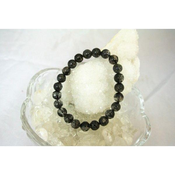 ルチルクォーツ ブラックルチル 黒針水晶 パワーストーン 天然石ブレスレット 腕輪 8mm玉 | 