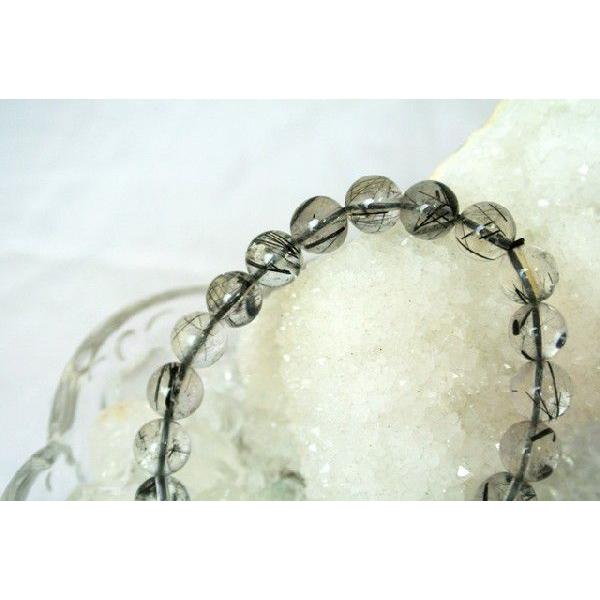 ルチルクォーツ ブラックルチル 黒針水晶 パワーストーン 天然石ブレスレット 腕輪 8mm玉 |  | 02