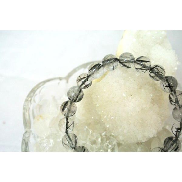 ルチルクォーツ ブラックルチル 黒針水晶 パワーストーン 天然石ブレスレット 腕輪 9mm玉 |  | 02