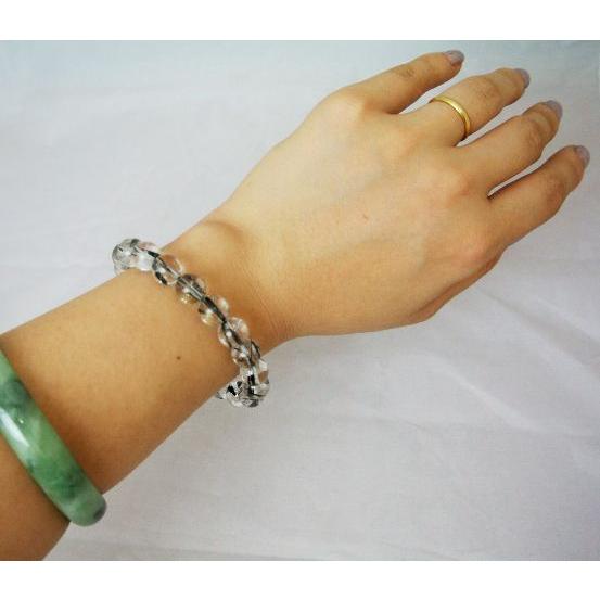 ルチルクォーツ ブラックルチル 黒針水晶 パワーストーン 天然石ブレスレット 腕輪 9mm玉 |  | 02