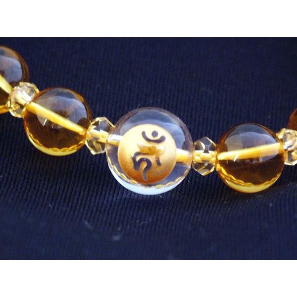 金彫り梵字 水晶 龍彫り タイガーアイ シトリン 天然石ブレス : 横浜