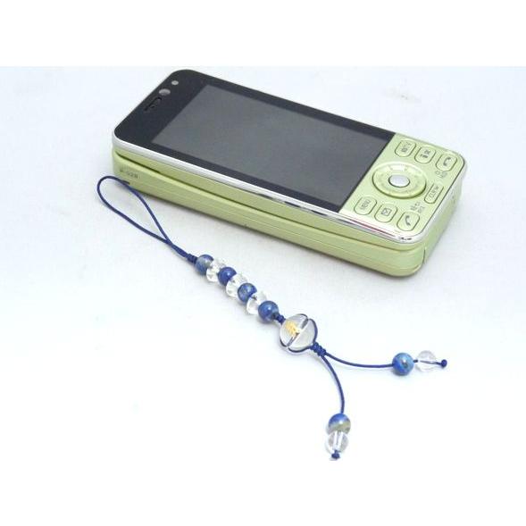 【メール便OK】 金彫り梵字 水晶 ラピスラズリ 中国紐 天然石ストラップ |  | 09