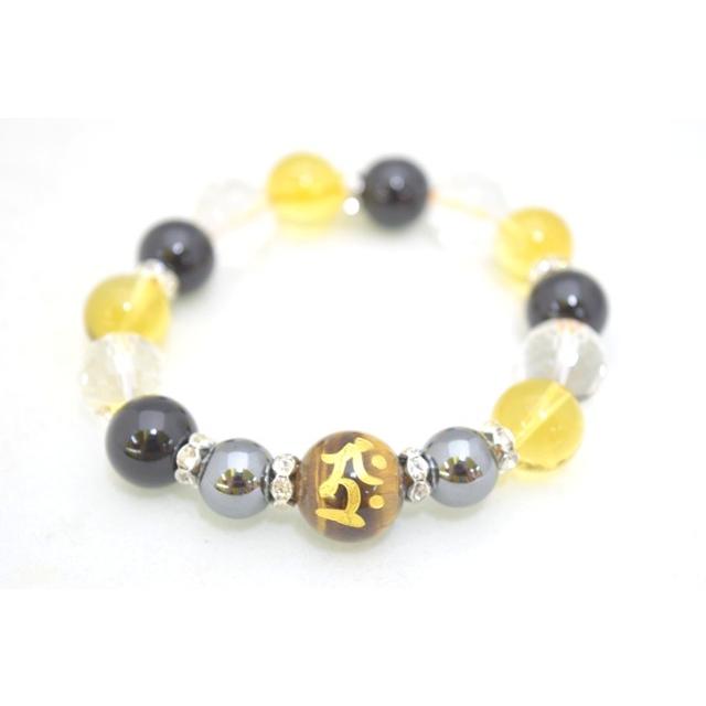 タイガーアイ 金彫り 梵字 ヘマタイト シトリン オニキス 天然石ブレスレット |  | 09