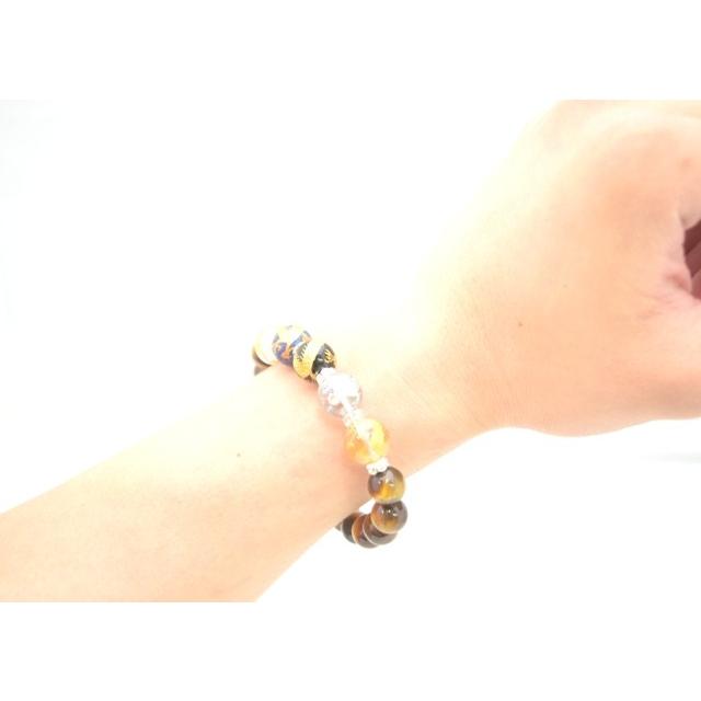 五つの厄除け 開運 オニキス タイガーアイ龍彫り パワーストーンブレスレット 12mm |  | 02