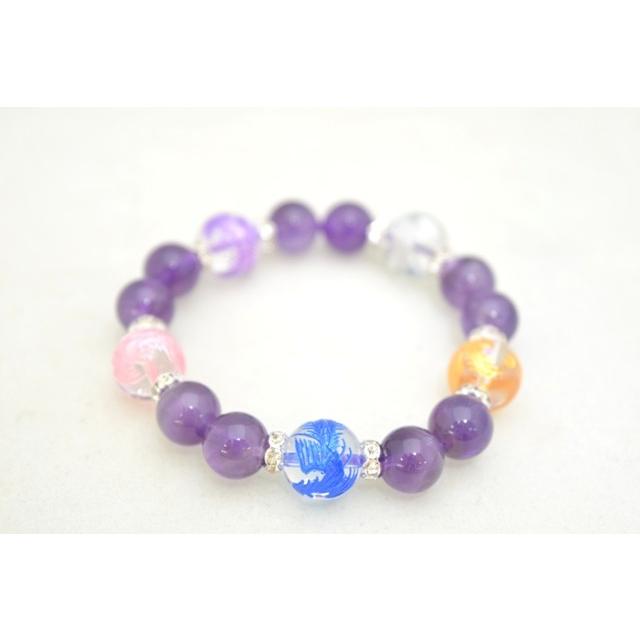 五つの鳳凰 カラー彫り鳳凰 平和 寿福 願望の実現 パワーストーンブレスレット |  | 01