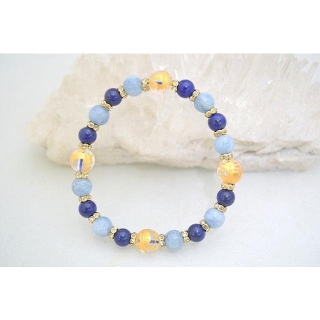 四神水晶 ラピスラズリ アクアマリン パワーストーンブレスレット 10mm | 