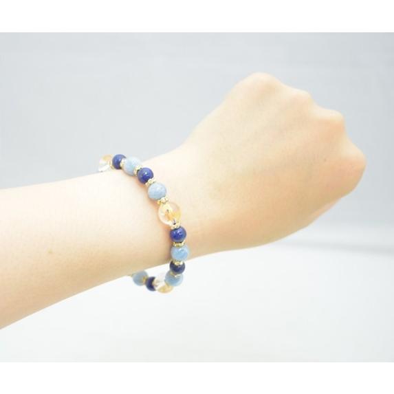 四神水晶 ラピスラズリ アクアマリン パワーストーンブレスレット 10mm |  | 01