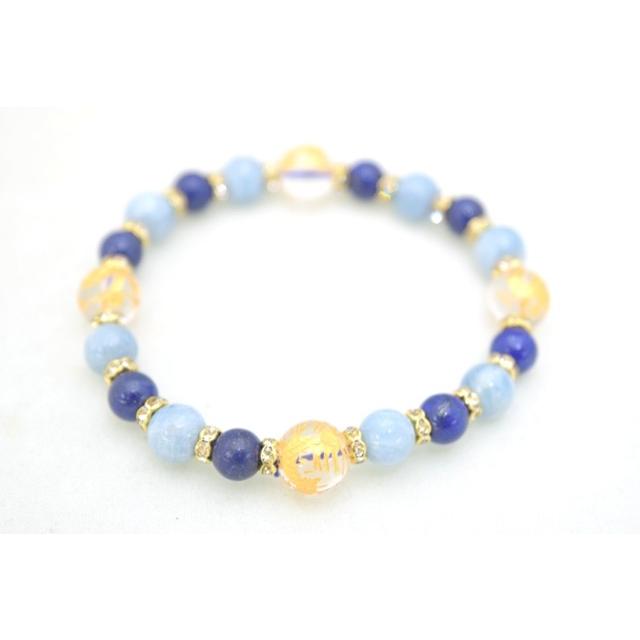 四神水晶 ラピスラズリ アクアマリン パワーストーンブレスレット 10mm |  | 02