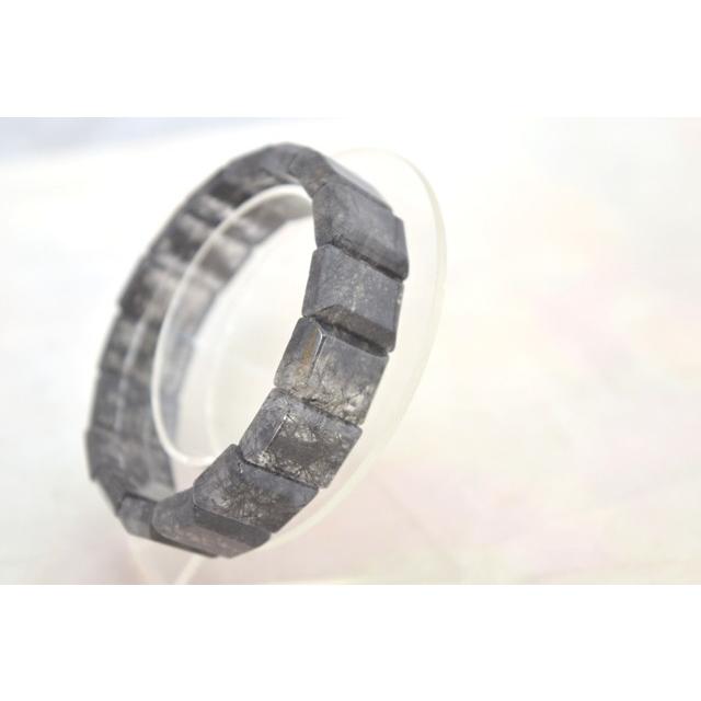 ブラックルチルクォーツ 黒針水晶 濃い目 平型 天然石アクセサリー