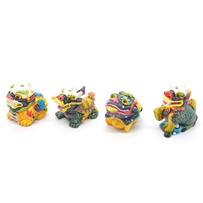 貔貅 麒麟 龍亀 三脚蟾蜍 置物 風水神獣四点セット ミニチュアサイズ
