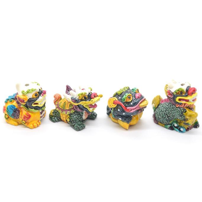 貔貅　龍亀　置き物セット 貔貅 麒麟 龍亀 三脚蟾蜍 置物 風水神獣四点セット ミニチュアサイズ