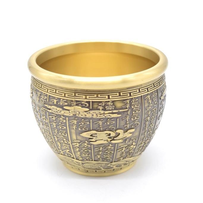 銅杯 水盃 銅製置物 百福 器 風水インテリア 大 10cm : 横浜中華街龍
