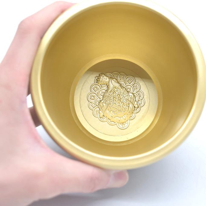 銅杯 水盃 銅製置物 百福 器 風水インテリア 大 10cm : 横浜中華街龍