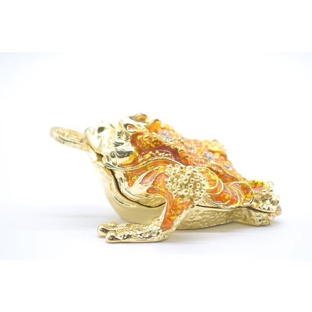 三脚蟾蜍 三本足 カエル 置物 七宝焼き 黄色 5cm |  | 02