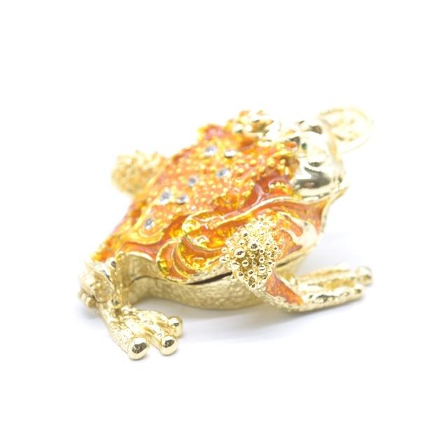 三脚蟾蜍 三本足 カエル 置物 七宝焼き 黄色 5cm |  | 03