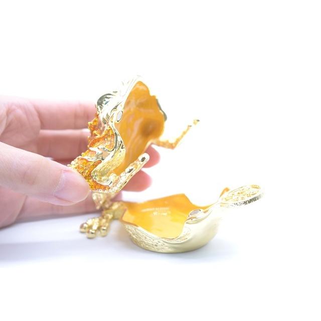 三脚蟾蜍 三本足 カエル 置物 七宝焼き 黄色 5cm |  | 04