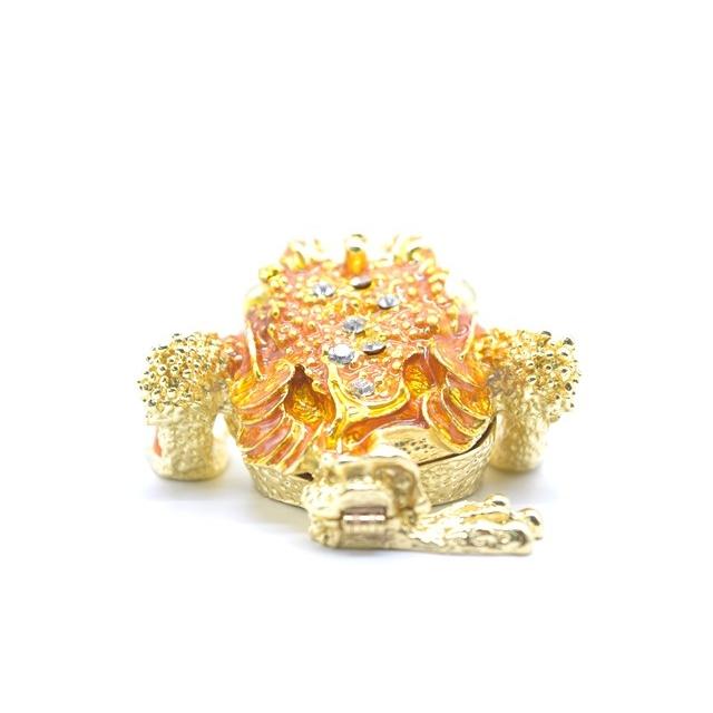 三脚蟾蜍 三本足 カエル 置物 七宝焼き 黄色 5cm |  | 05