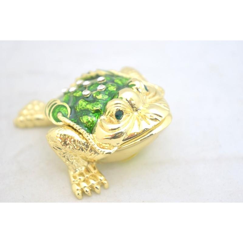 三脚蟾蜍 三本足 カエル 置物 七宝焼き 緑 3.5cm |  | 04