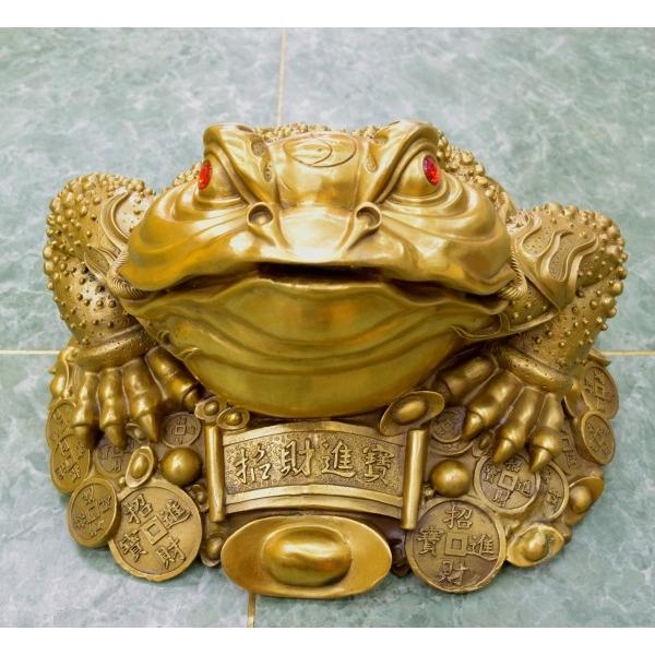 三脚蟾蜍 三本足 カエル 置物 銅製 23cm 特大 |  | 01