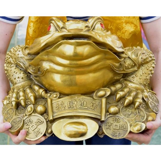 三脚蟾蜍 三本足 カエル 置物 銅製 23cm 特大 |  | 09