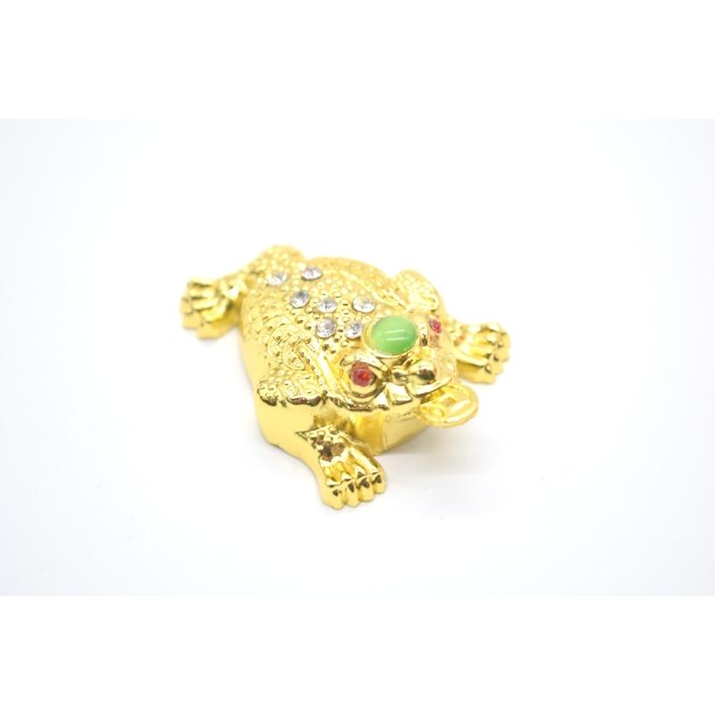 【メール便OK】三脚蟾蜍 三本足 カエル 置物 金属製 4cm メッキ加工 金色 |  | 04