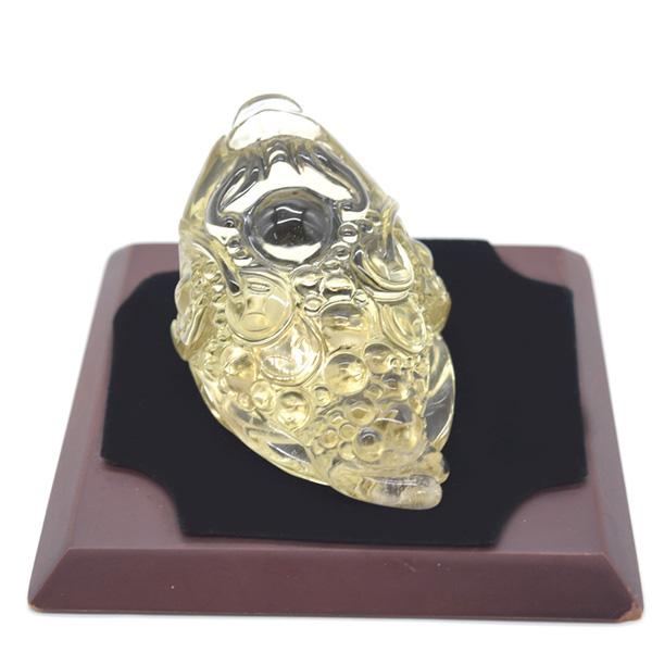 三脚蟾蜍 三本足 カエル 置物 シトリン 9cm 天然石製 Lサイズ 黄水晶 三本脚の蛙 |  | 02