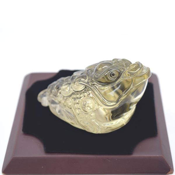 三脚蟾蜍 三本足 カエル 置物 シトリン 9cm 天然石製 Lサイズ 黄水晶 三本脚の蛙 |  | 04