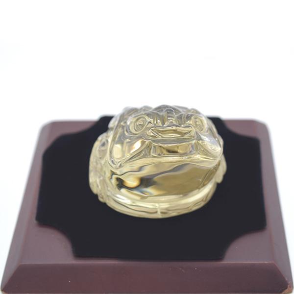 三脚蟾蜍 三本足 カエル 置物 シトリン 9cm 天然石製 Lサイズ 黄水晶 三本脚の蛙 |  | 05