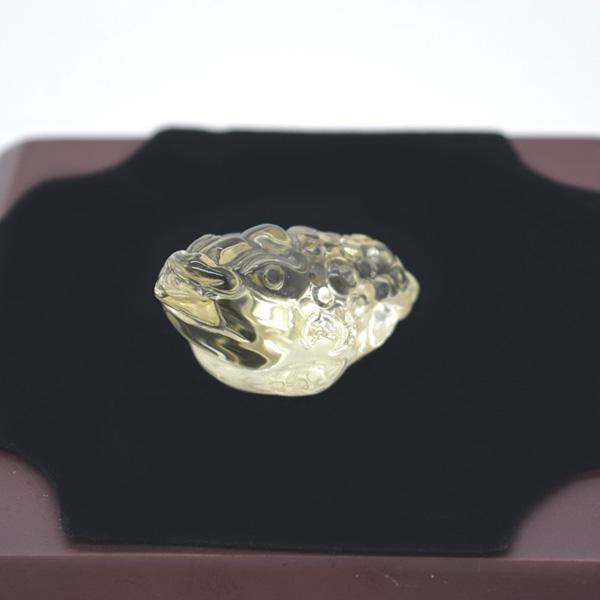 三脚蟾蜍 三本足 カエル 置物 シトリン 4.5cm 天然石製 黄水晶 三本脚の蛙 | 