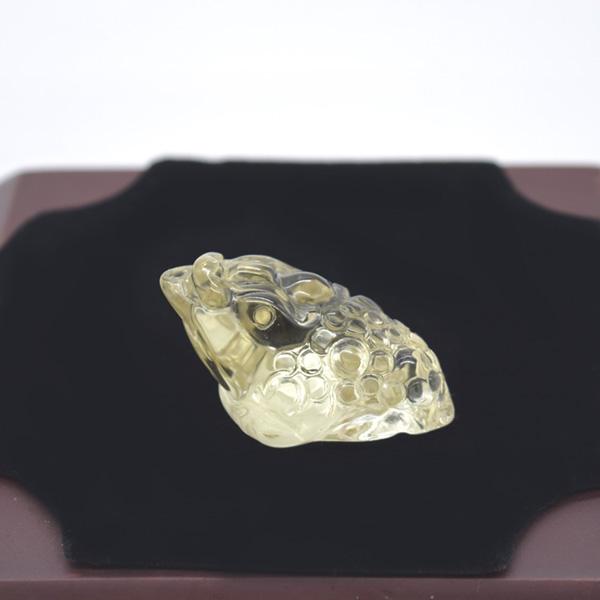 三脚蟾蜍 三本足 カエル 置物 シトリン 4.5cm 天然石製 黄水晶 三本脚