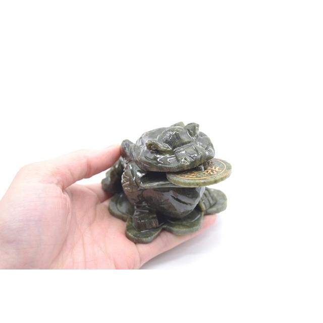 三脚蟾蜍 三本足 カエル 置物 緑玉石 天然石製 6cm |  | 05