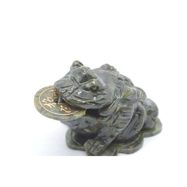 三脚蟾蜍 三本足 カエル 置物 緑玉石 天然石製 6cm |  | 07