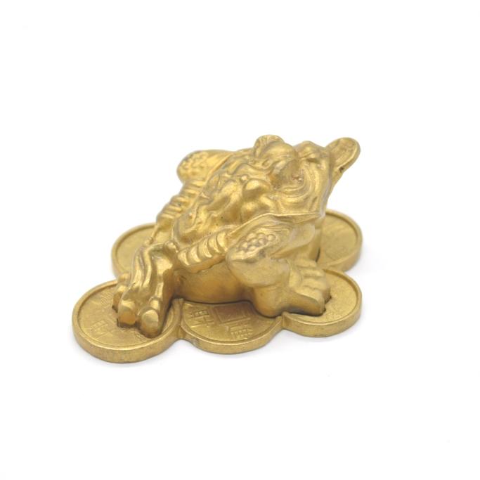 三脚蟾蜍 三本足 カエル 置物 銅製 銭咥え 3cm |  | 03