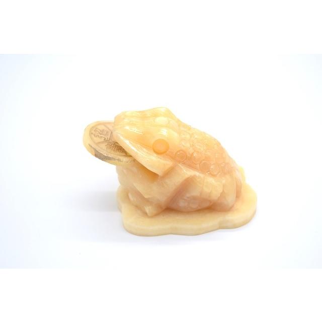 三脚蟾蜍 三本足 カエル 置物 黄玉石 天然石製 6.5cm |  | 01