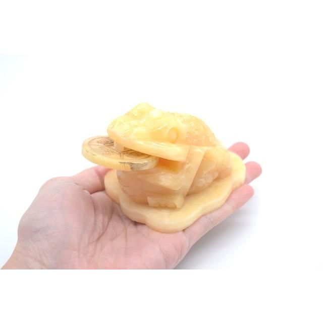 三脚蟾蜍 三本足 カエル 置物 黄玉石 天然石製 6.5cm |  | 05