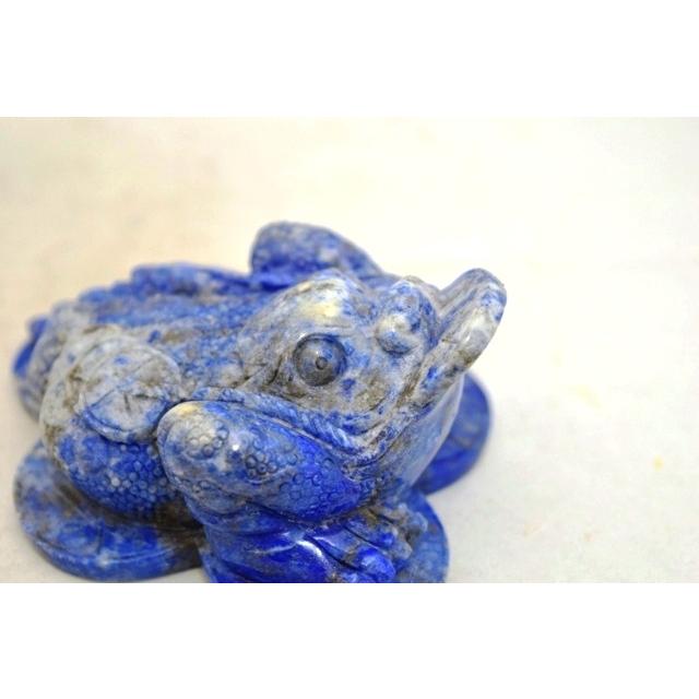 ○最終値引き○三脚蟾蜍 置物 天然石 パープルフローライト 三脚蟾蜍 さんきゃくせんじょ 三本脚の蛙 天然石製置物 ラピスラズリ