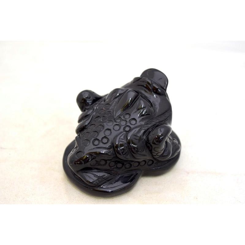三脚蟾蜍 さんきゃくせんじょ 三本脚の蛙 天然石製置物 オニキス 中 |  | 03