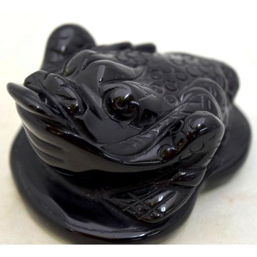 三脚蟾蜍 さんきゃくせんじょ 三本脚の蛙 天然石製置物 オニキス 中 |  | 07