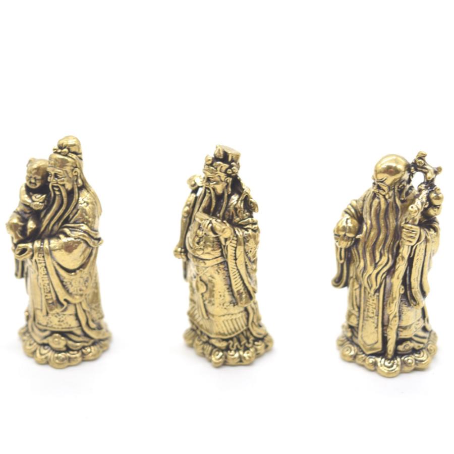 【メール便OK】 福禄寿 置物 金属製 アジアの神様 三体セット 5.5cm |  | 01