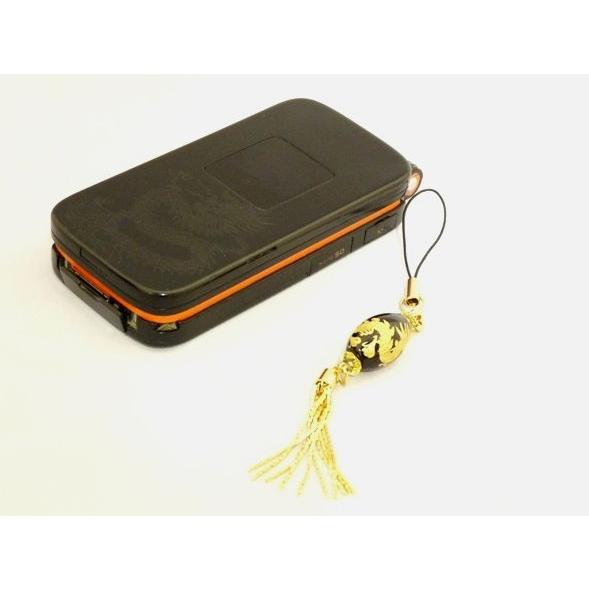 オニキス 龍 ドラゴン 金彫り シトリン 黄水晶 天然石ストラップ |  | 02