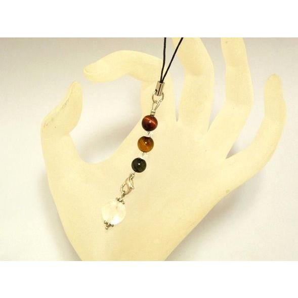 【メール便OK】 龍亀彫り水晶 ロングイ ３色タイガーアイ 虎目石 天然石ストラップ | 