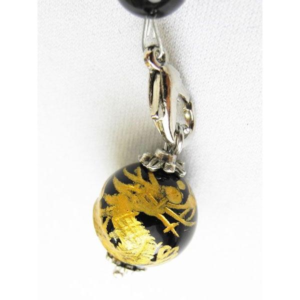 【メール便OK】 オニキス 龍 ドラゴン金彫り 3色タイガーアイ 虎目石 天然石ストラップ |  | 01