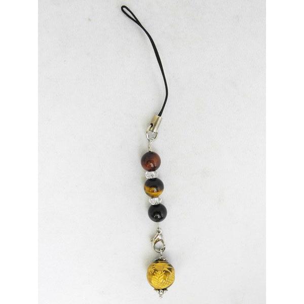 【メール便OK】 龍 ドラゴン金彫り 3色 タイガーアイ 虎目石 天然石ストラップ | 