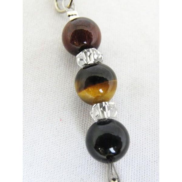 【メール便OK】 龍 ドラゴン金彫り 3色 タイガーアイ 虎目石 天然石ストラップ |  | 02