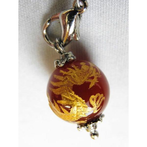 赤瑪瑙 メノウ龍 ドラゴン金彫り 3色タイガーアイ 虎目石 天然石ストラップ |  | 01