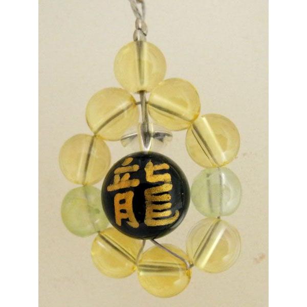 全体運・金運/龍金彫り水晶またはオニキス×シトリン（黄水晶）・プレナイト/ストラップ | 