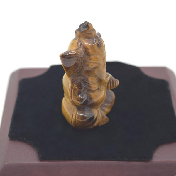 ガネーシャ像 置物 タイガーアイ 虎目石 座像 天然石 彫刻 6cm ガネーシャ像 置物 タイガーアイ 虎目石 座像 天然石 彫刻 6cm
