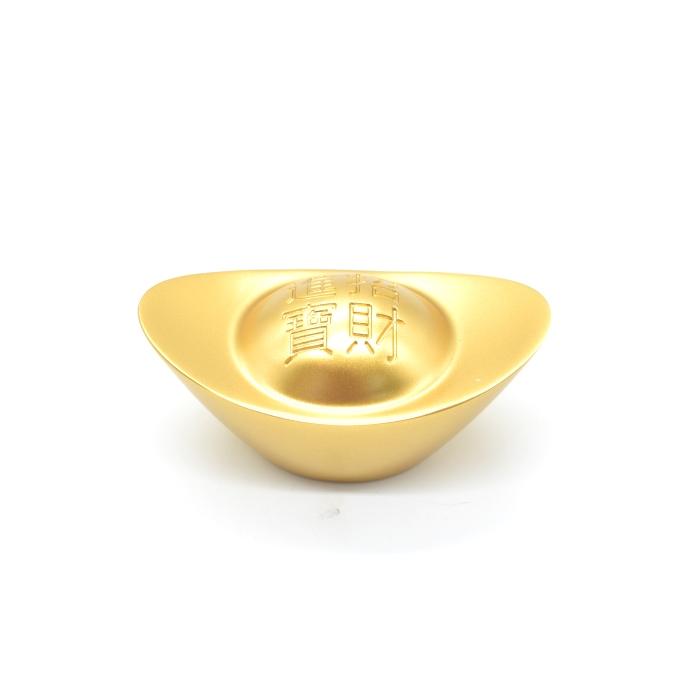 置物  GOLD DISH 元宝 招財進寶 ツヤ消し仕様 金色 金属製置物 招財アイテム Lサイズ