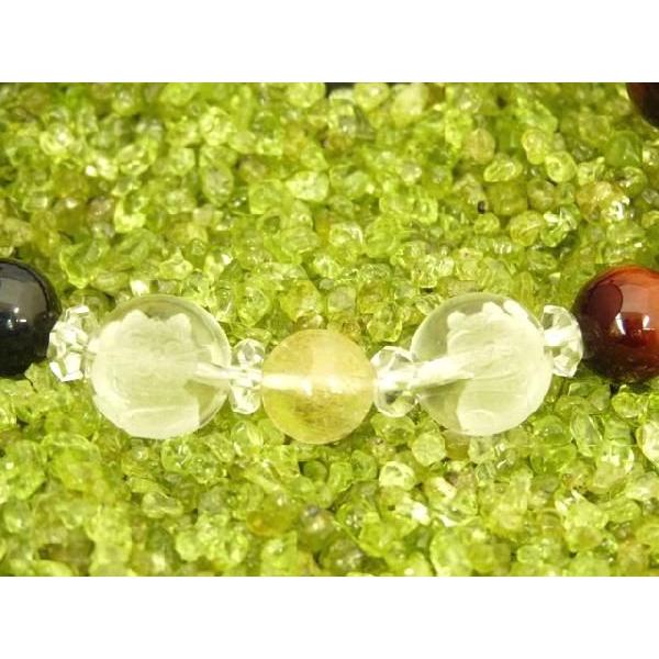 3色タイガーアイ 招き猫つき 虎目石 天然石ブレスレット パワーストーン |  | 01